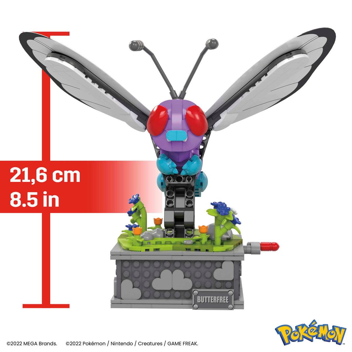 MEGA Pokémon Motion Butterfree With Motion Brick Building Set For Collectors (605 Pcs)
