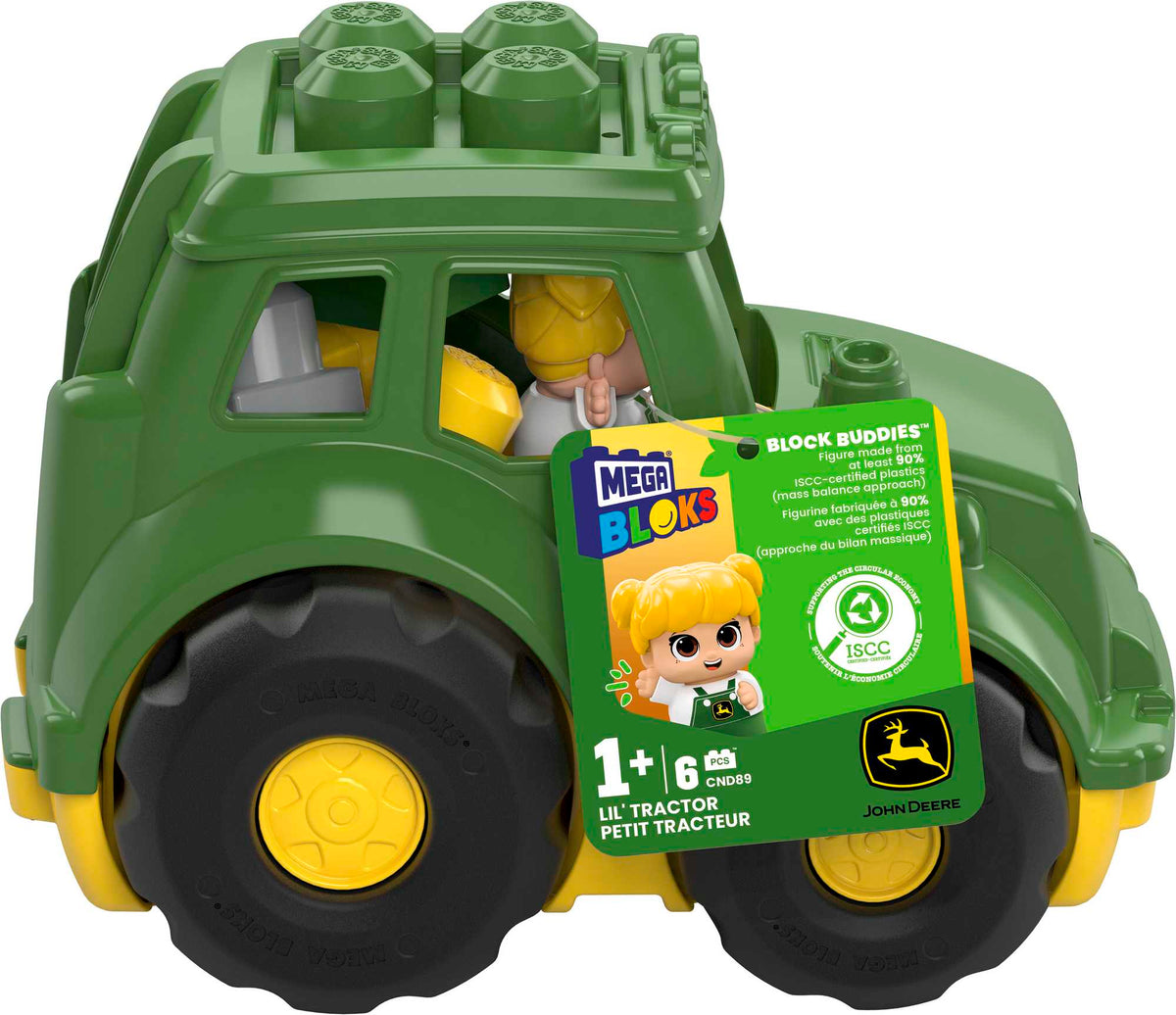 MEGA BLOKS John Deere Lil' Tractor Building Toy Blocks (6 Pieces) For Toddlers