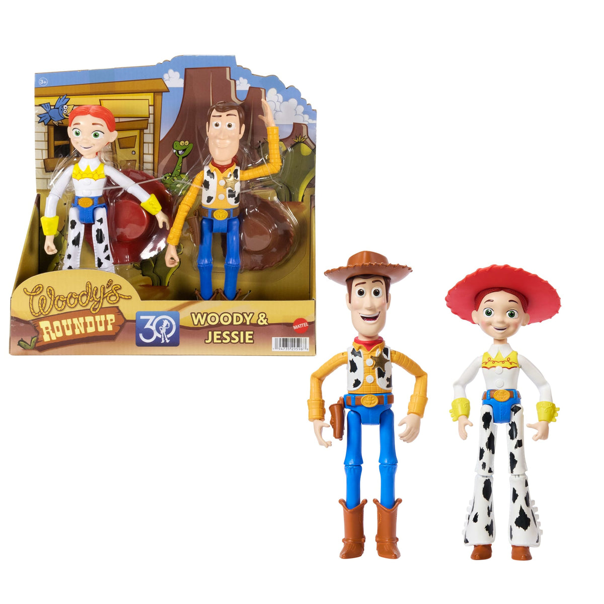 Disney And Pixar Woody & Jessie Action Figure Pack, 7-Inch Scale Posable Authentic Character Dolls