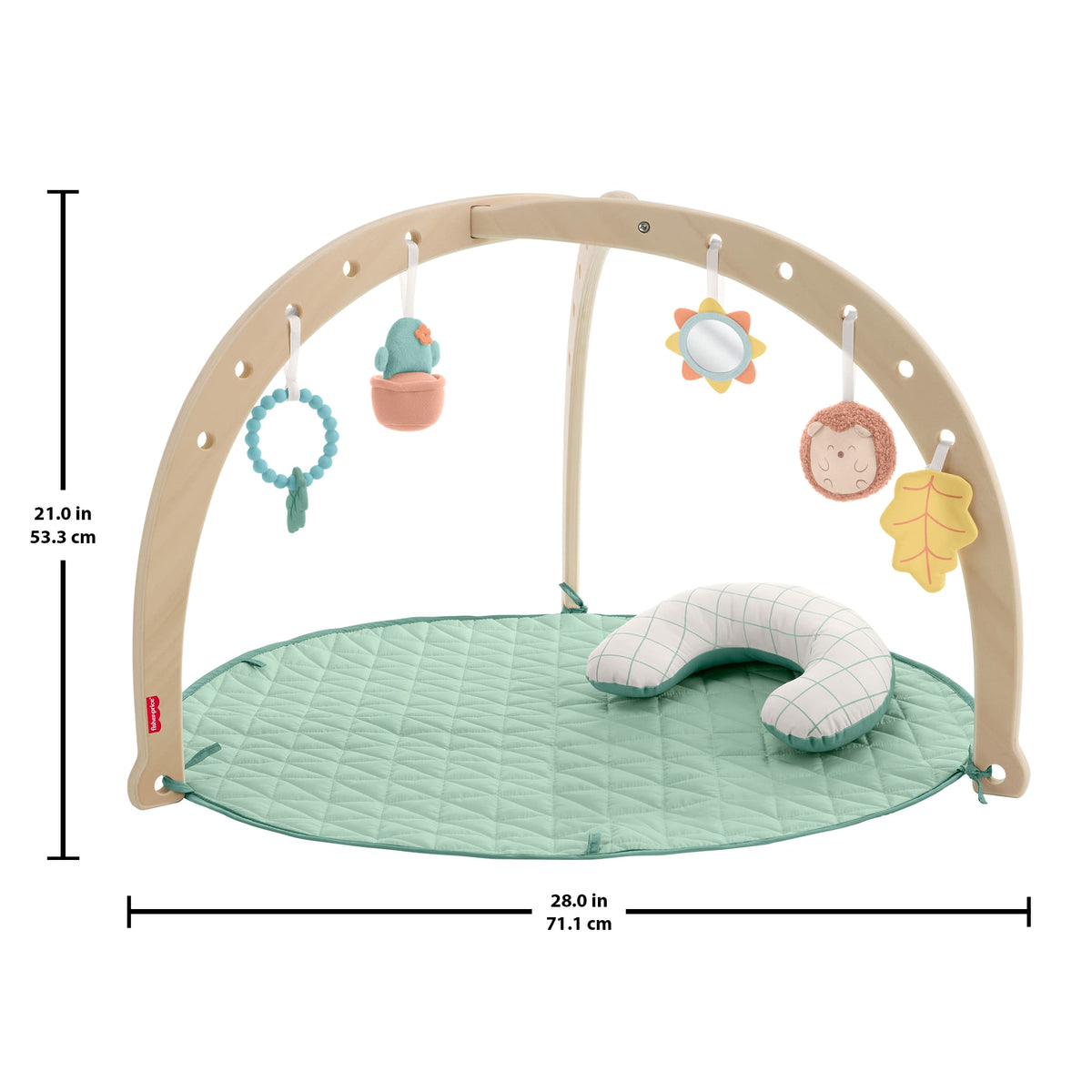 Fisher-Price Wood Baby Playmat Lay & Play Deluxe Activity Gym With Wooden Frame & Tummy Time Sensory Toys For Newborns 0+ Months
