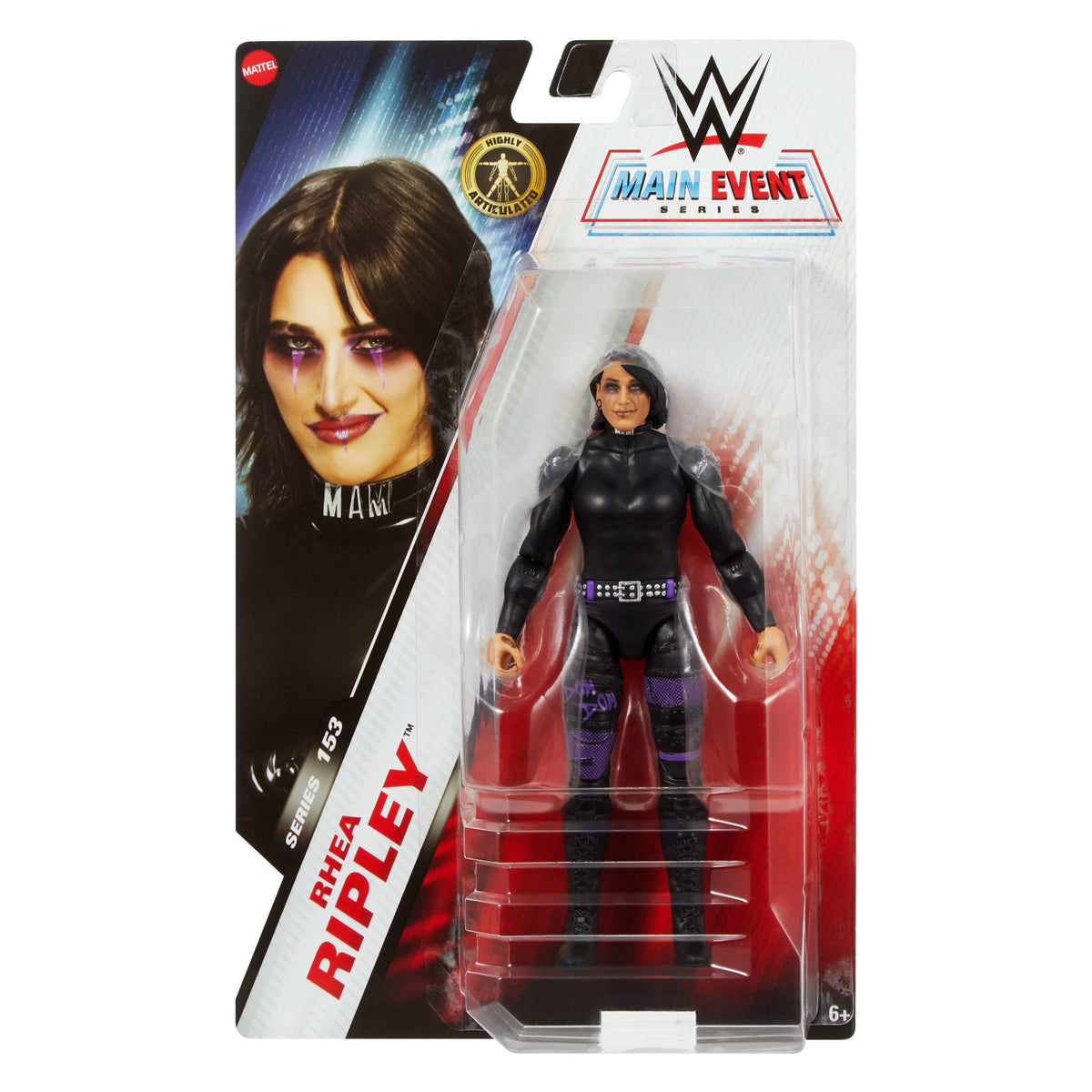 WWE Rhea Ripley Action Figure, Main EVent Series #153 6-inch Collectible Superstar With Articulation