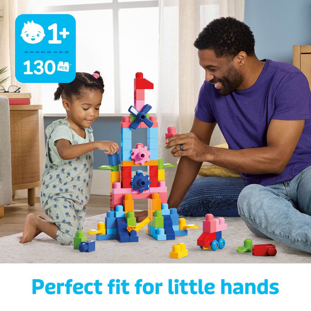 MEGA BLOKS First Builders Big Bag Of Blocks Toy Blocks With Storage Bag (130 Pieces) For Toddler