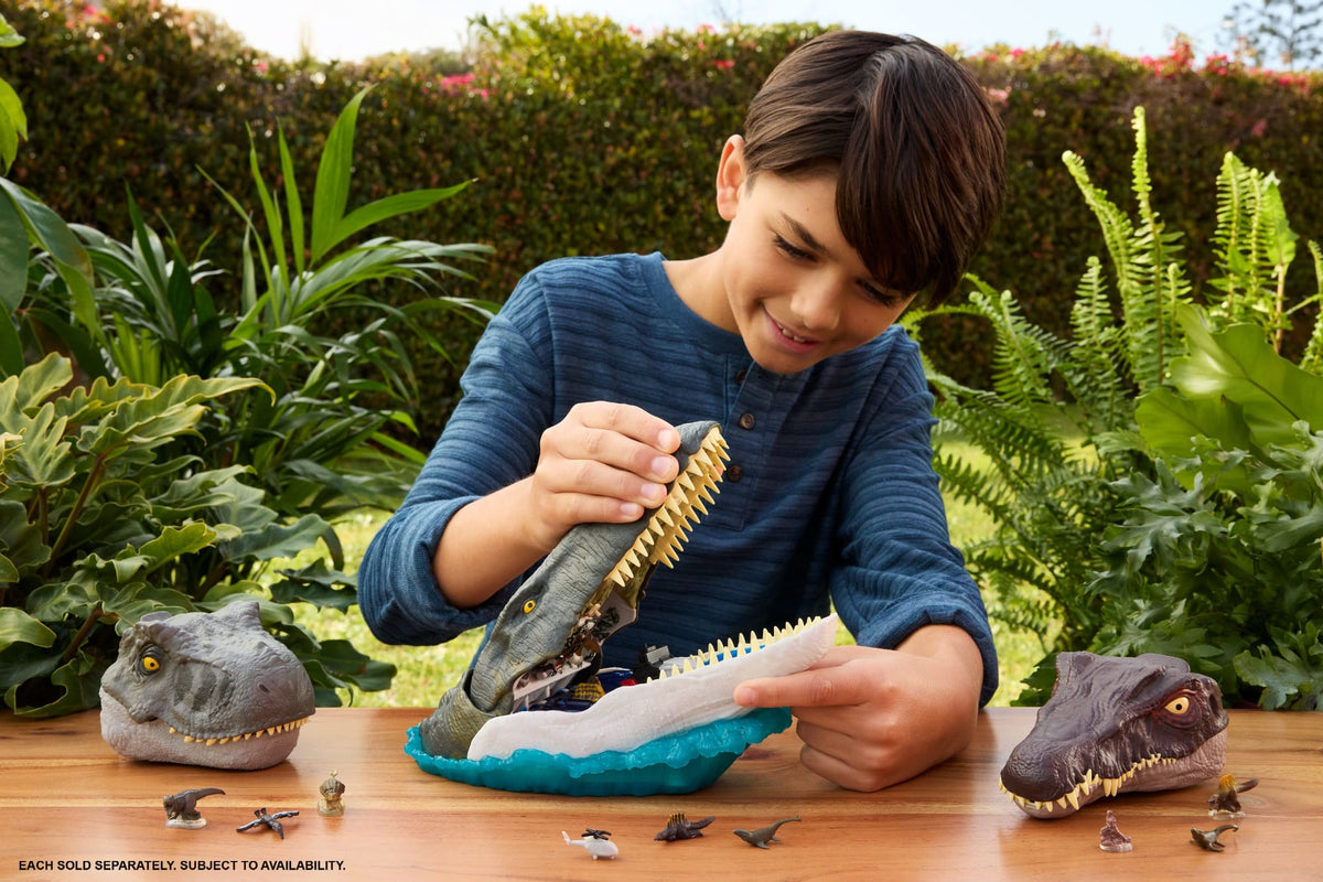 Jurassic World Rebirth Deluxe Mosasaurus Playset, 7 interactive Features & Sound Fx, 6 Micro Figs