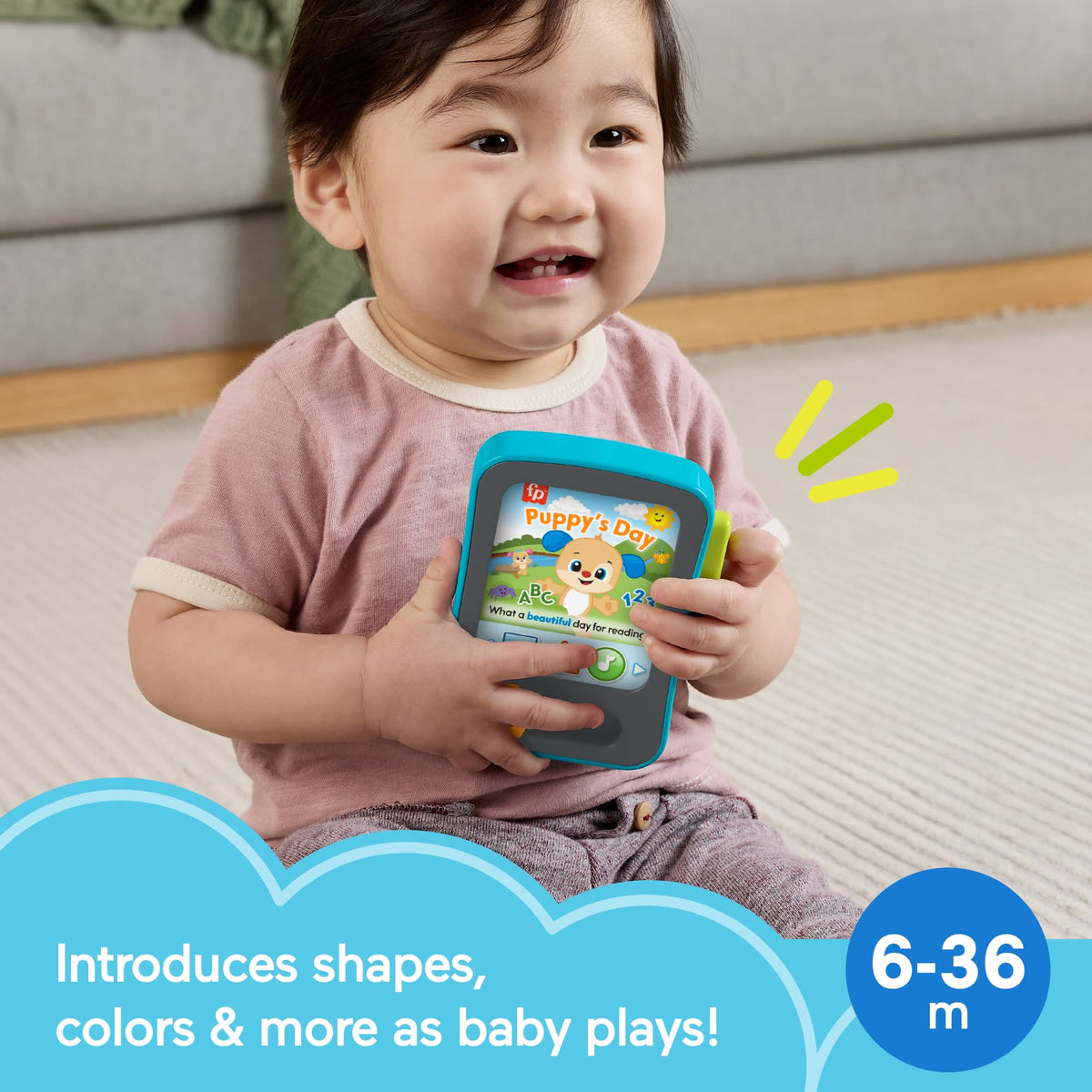 Fisher-Price Laugh & Learn Puppy's Storytime Reader Baby Electronic Learning Toy With Music & Lights