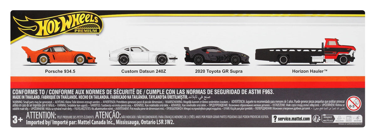 Hot Wheels Premium Collector Display Sets, 3 Cars & 1 Transporter
