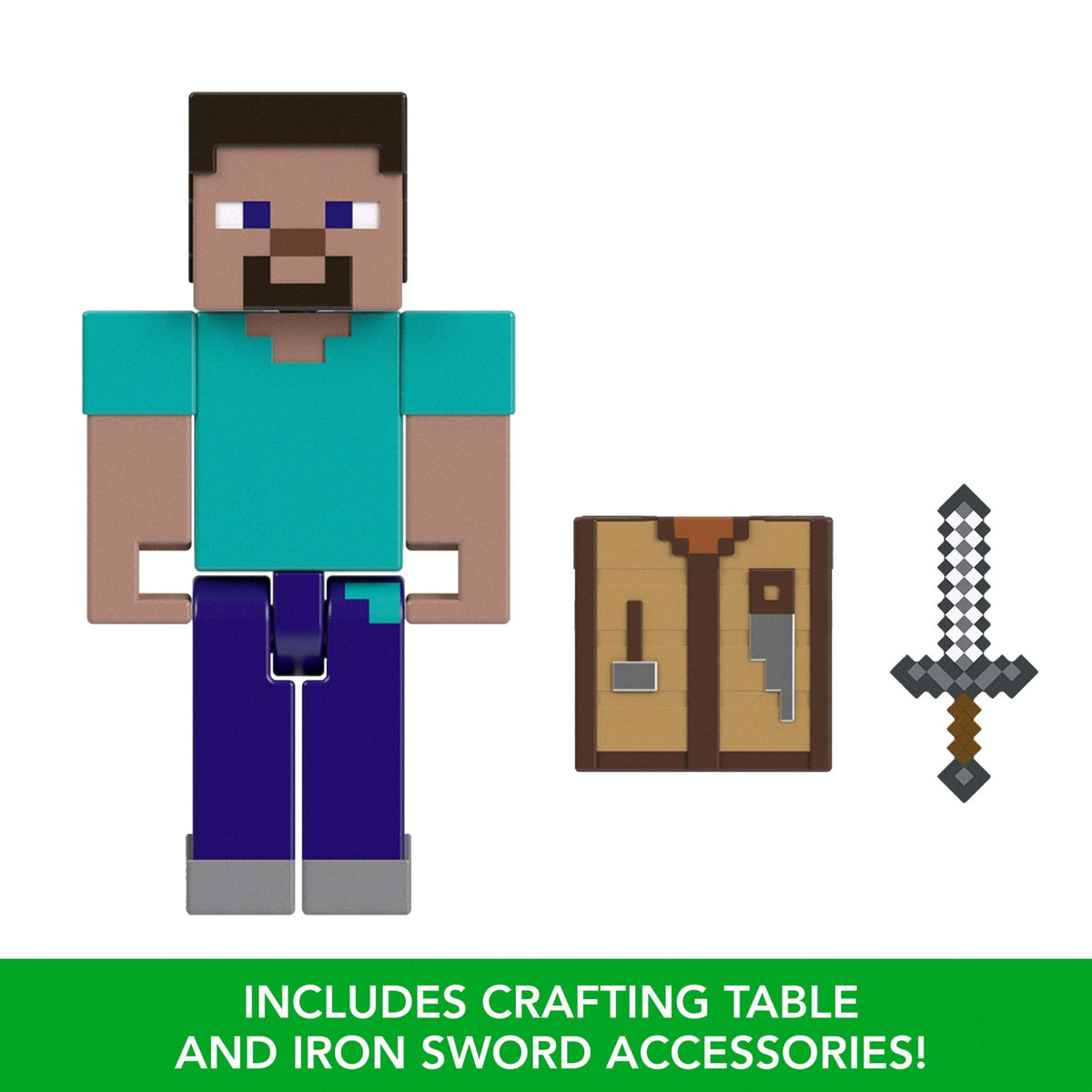 Minecraft Action Figures & Accessories Collection, 3.25-inch Scale & Pixelated Design (Characters May Vary)