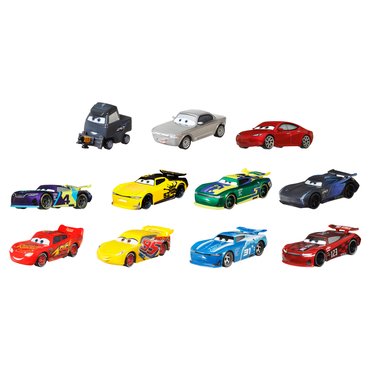 Disney And Pixar Cars Diecast 1:55 Scale Vehicles 11-Pack Piston Cup Race Themed With Lightning Mcqueen