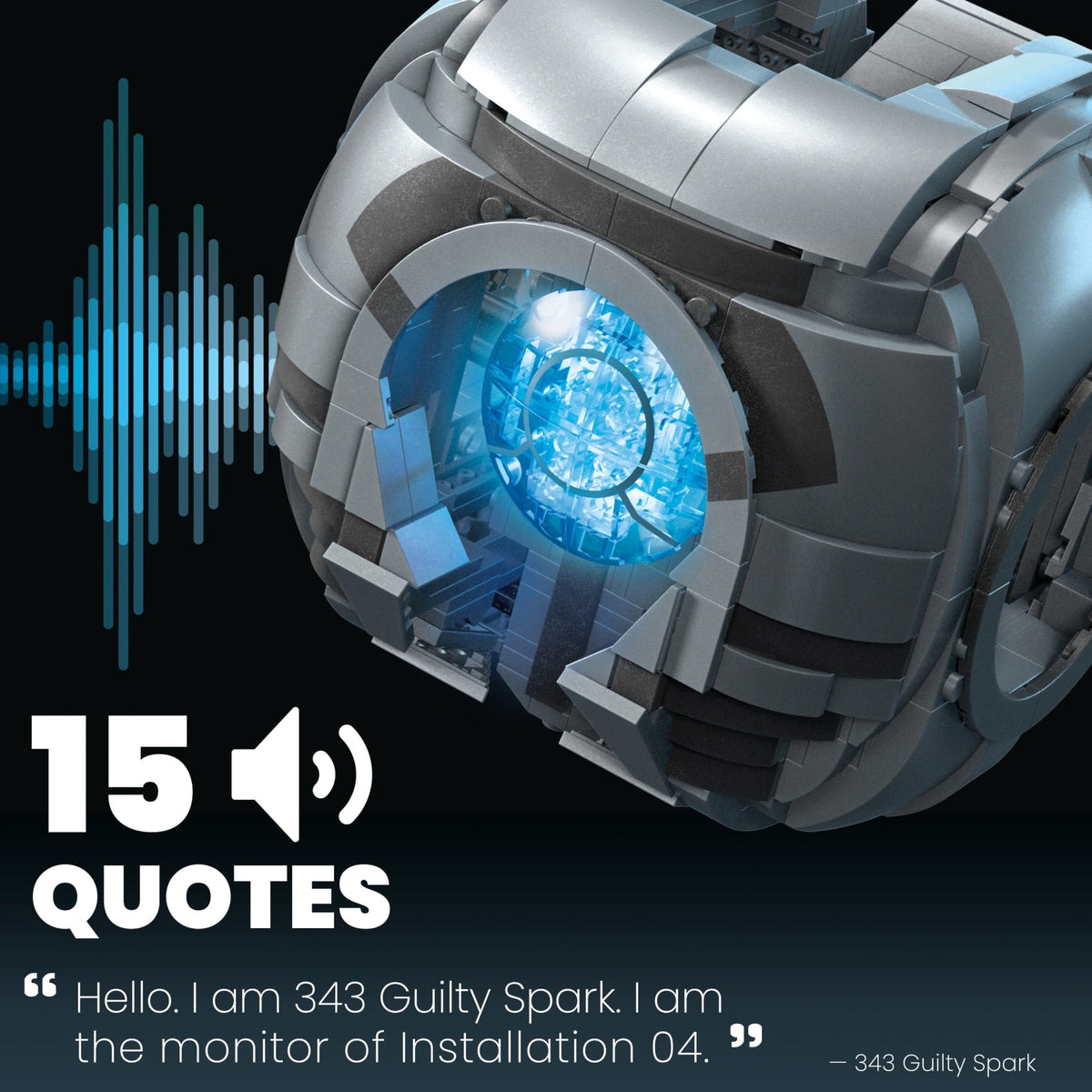 MEGA Halo 343 Guilty Spark Building Toy Kit (609 Pieces) For Collectors