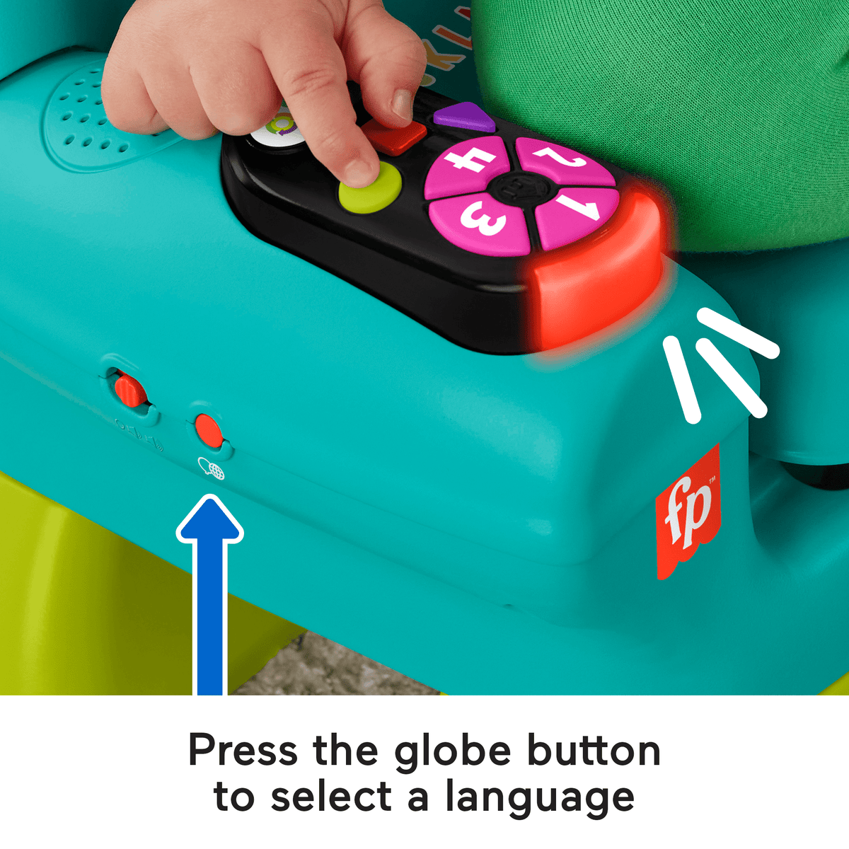 Fisher-Price Laugh & Learn Smart Stages Chair Teal Electronic Learning Toy For Toddlers, Multilanguage Version