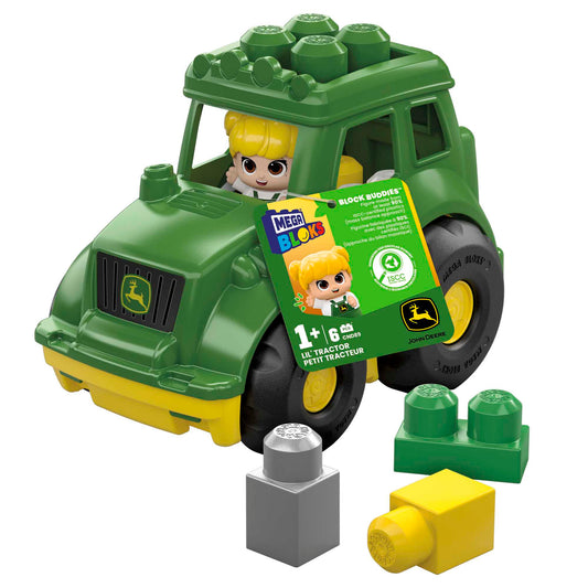 MEGA BLOKS John Deere Lil' Tractor Building Toy Blocks (6 Pieces) For Toddlers