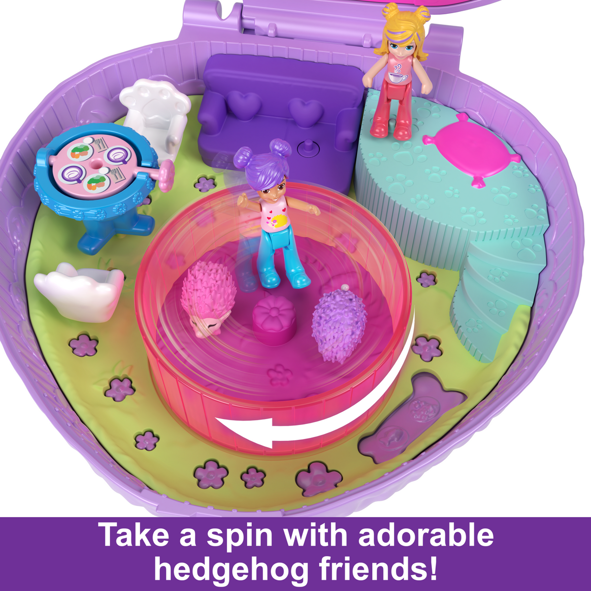 Polly Pocket Dolls And Playset, Travel Toys, Hedgehog Coffee Shop Compact