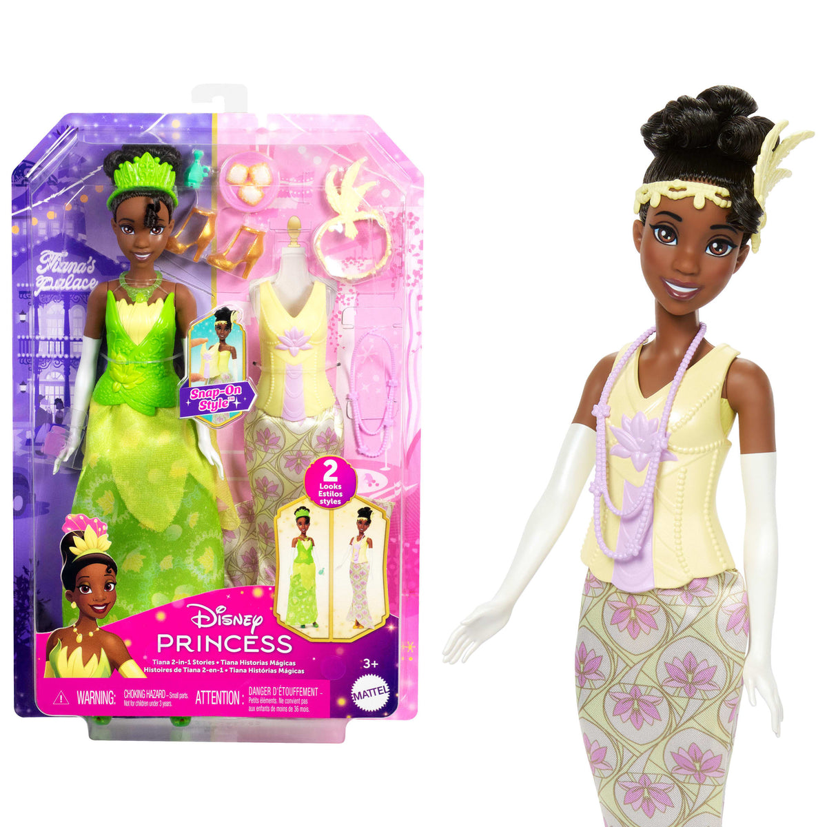 Princesses Disney  Poupée Mode  Histoires de Tiana 2-en-1