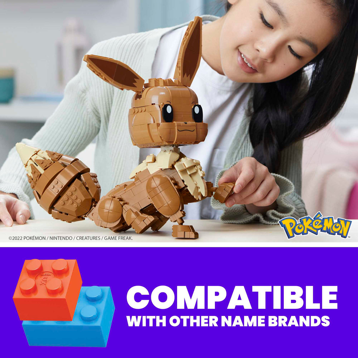 MEGA Pokémon Jumbo Eevee Toy Building Set, 11 Inches Tall