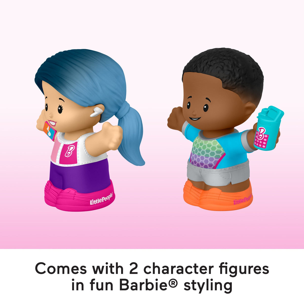 Little People Barbie Toy Set, 2 Wellness-Themed Character Figures, Toddler Toy