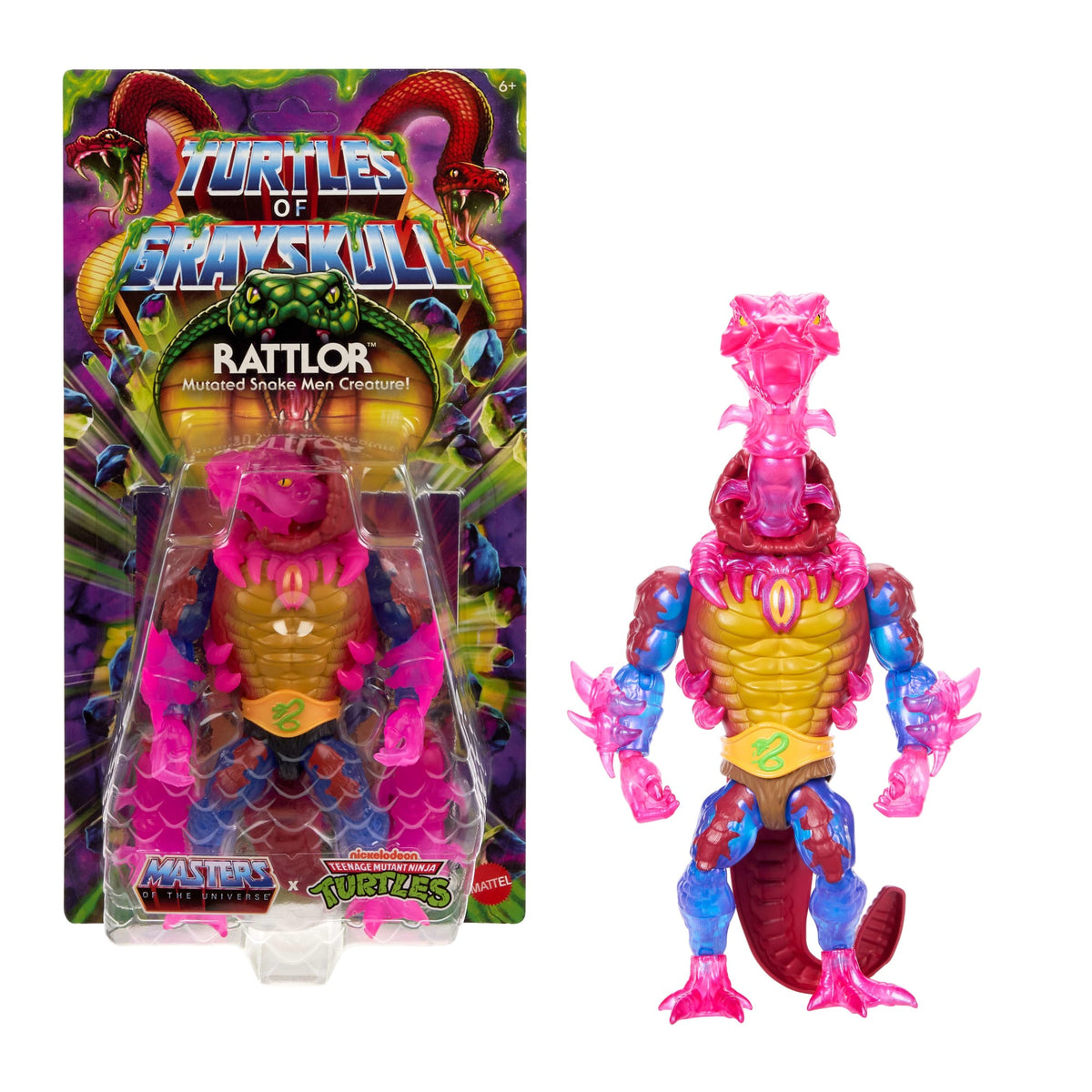 Masters Universe Origins Turtles Of Grayskull Rattlor Action Figure, Tmnt MOTU Reptile Wars Toy