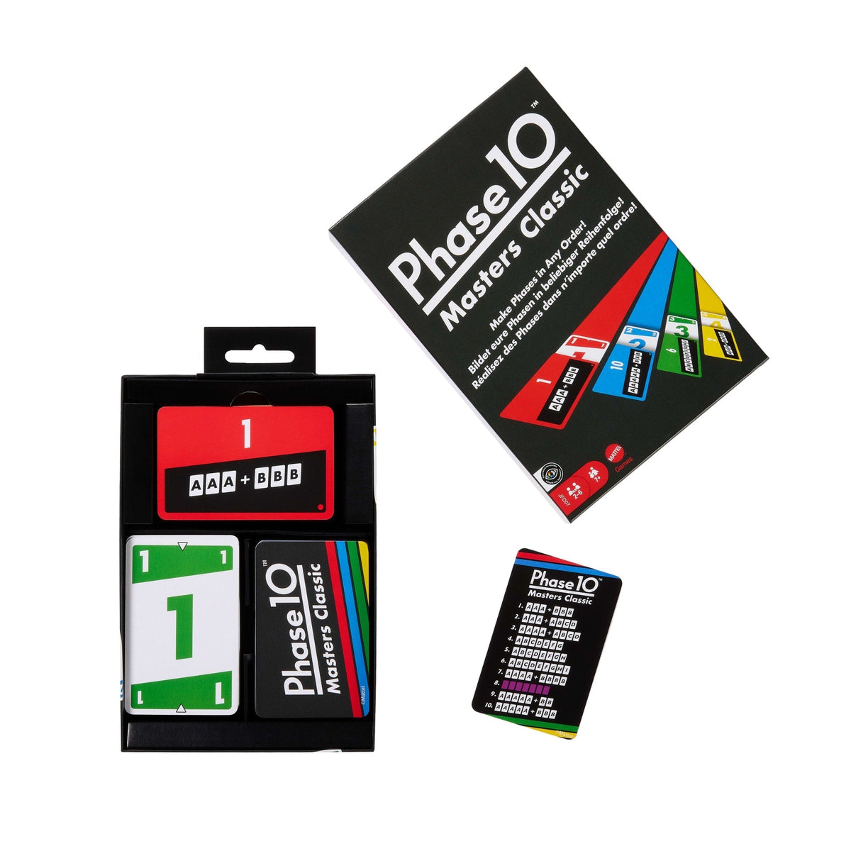 Phase 10 Masters Classic Card Game, Family Game With Rummy-Type Play For 2-6 Players