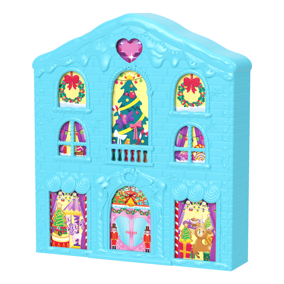 Polly Pocket Dolls And Playset Advent Calendar, Gingerbread House With Dollhouse Furniture, Toy Car, And Holiday Accessories