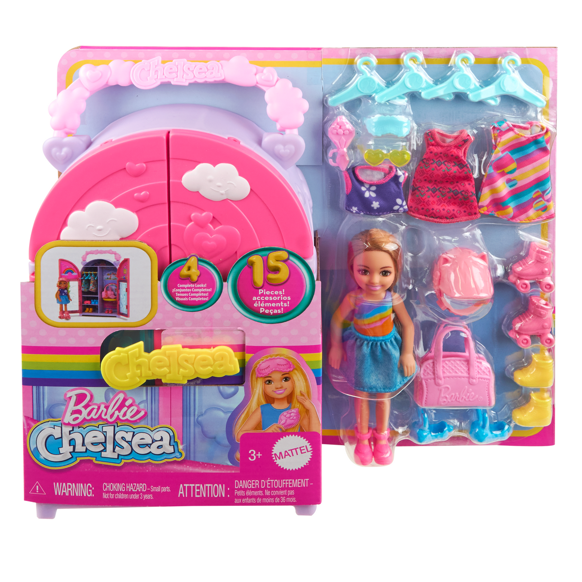 Barbie Chelsea Doll & Closet Toy Playset With CloThes & Accessories