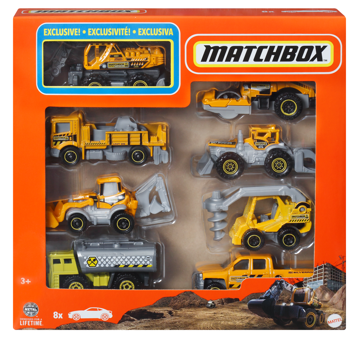 Matchbox 1:64 Scale Die-Cast Toy Cars Or Trucks, Set Of 8