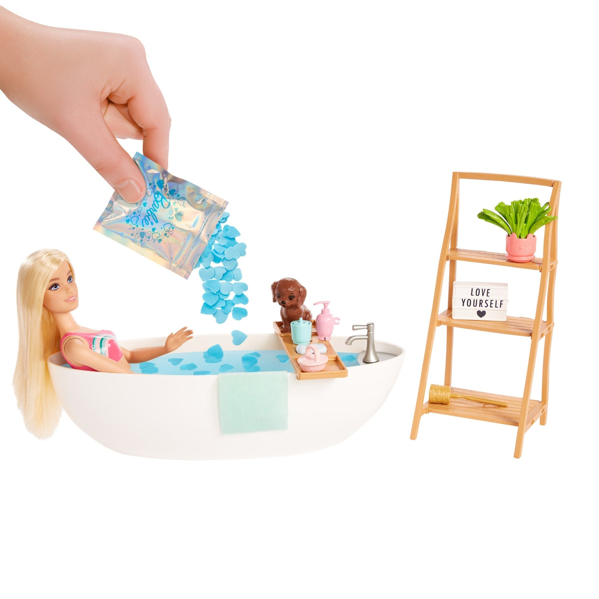 Barbie Fashion & Beauty Set de Juego Baño de Burbujas con Muñeca