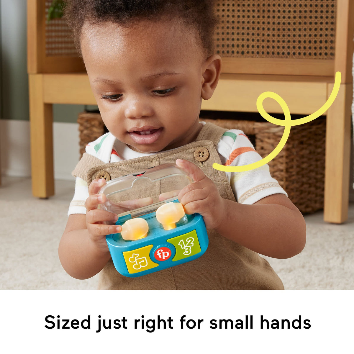 Fisher-Price Laugh & Learn Play Along Ear Buds Baby Musical Learning Toy, Multilanguage Version