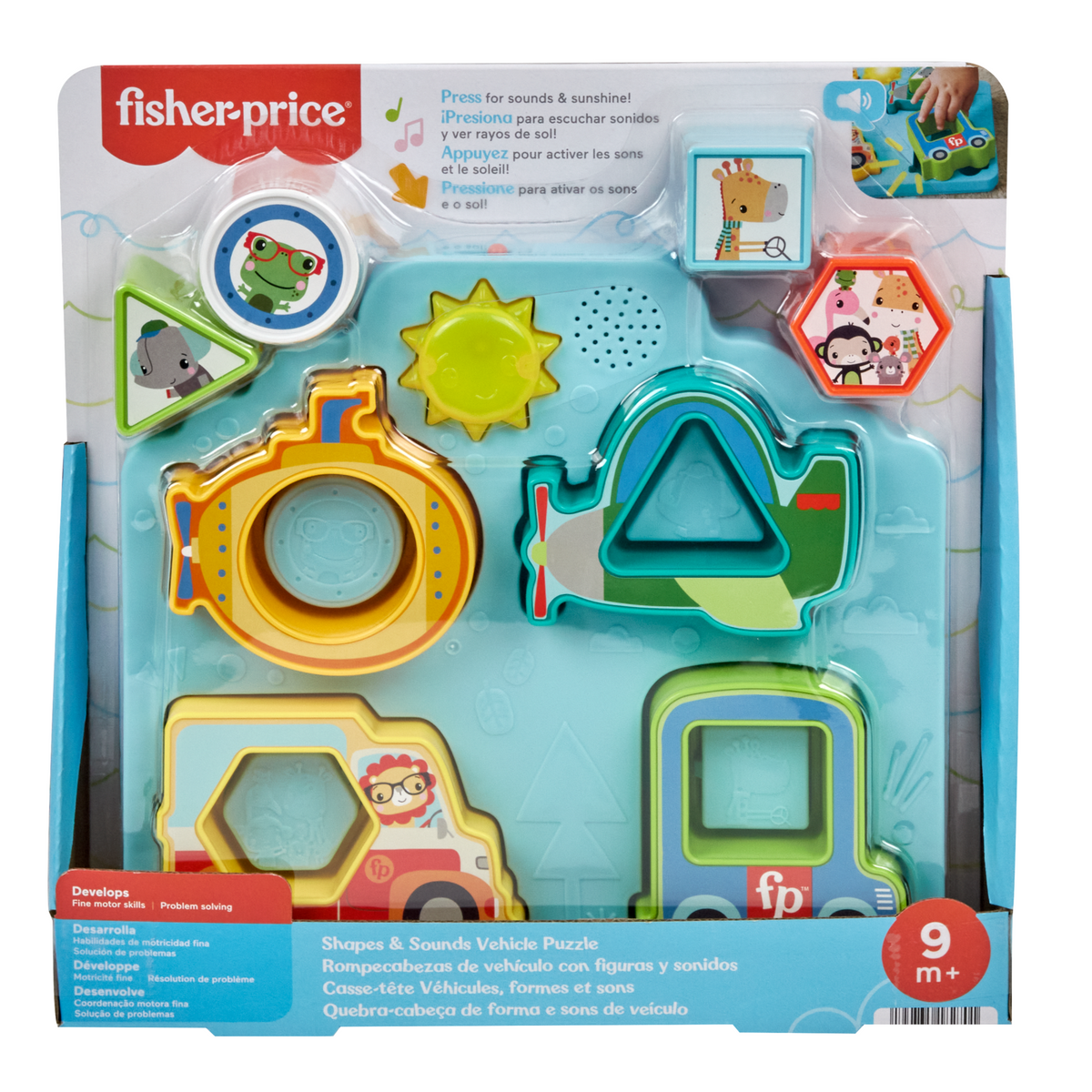 Fisher-Price Shapes & Sounds Vehicle Puzzle Baby Sorting Toy With Music & Lights