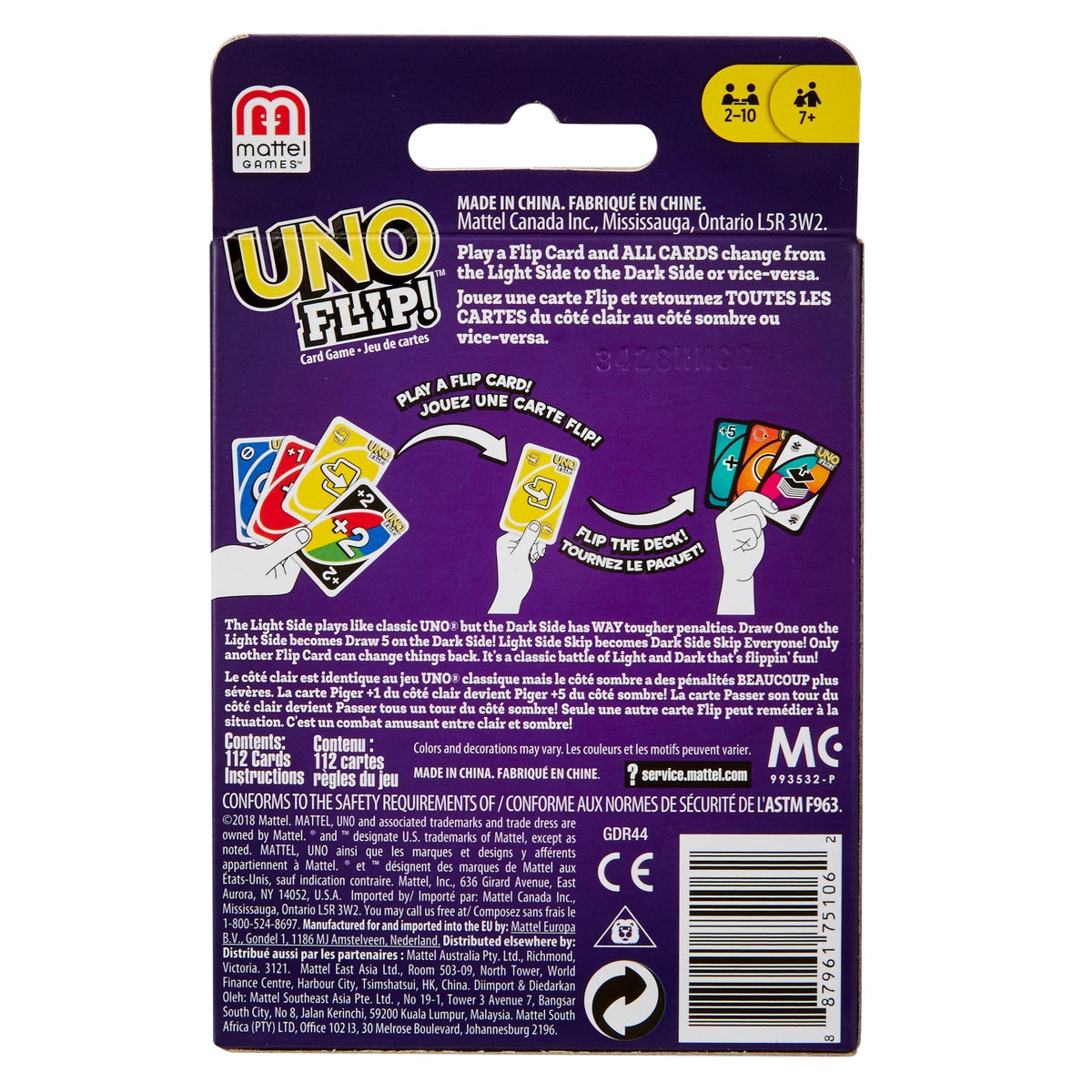 UNO Flip! Card Game With Double-Sided Deck For Families & Game Nights