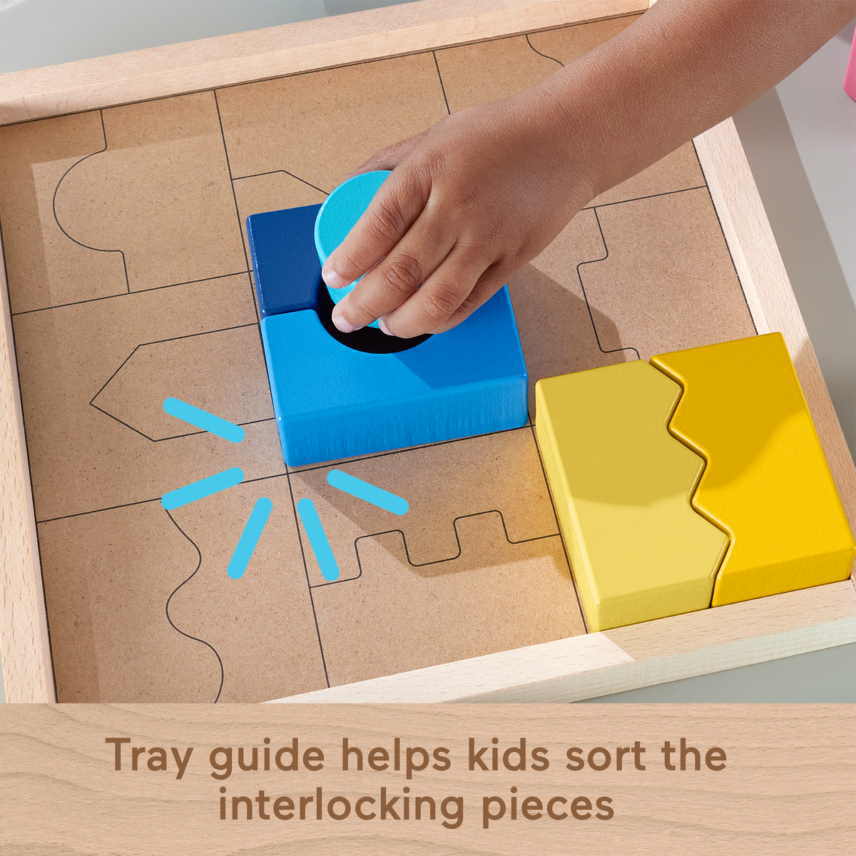Fisher-Price Wooden interlocking Blocks Puzzle For Toddlers & Kids, 20 Wood Pieces