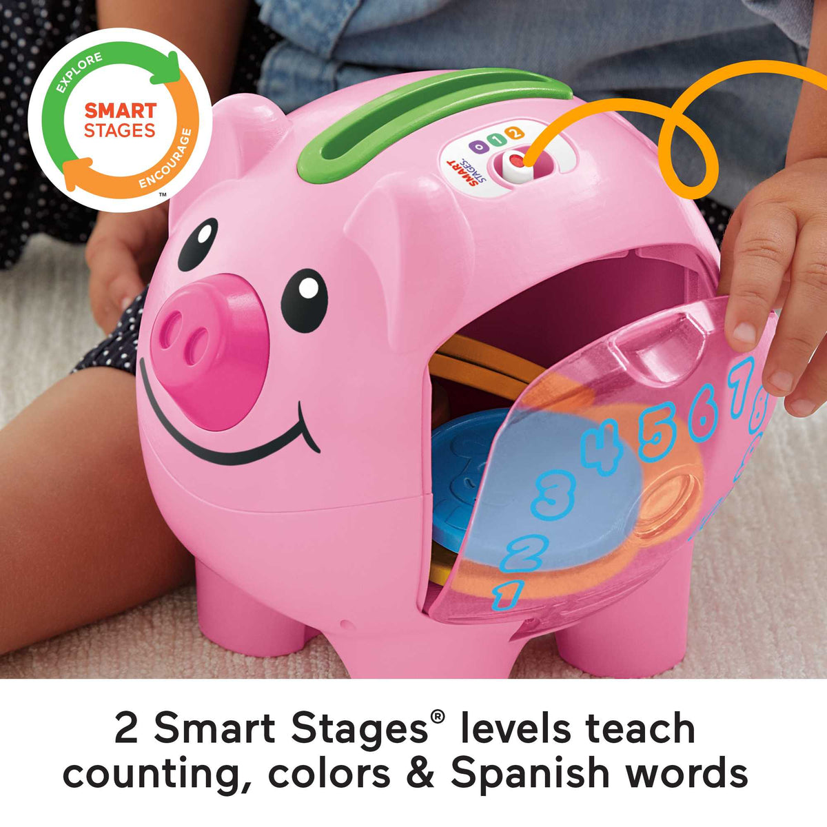 Fisher-Price Laugh & Learn Smart Stages Piggy Bank Baby & Toddler Learning Toy